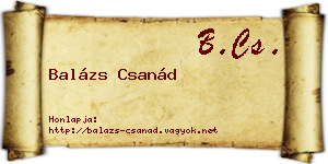 Balázs Csanád névjegykártya